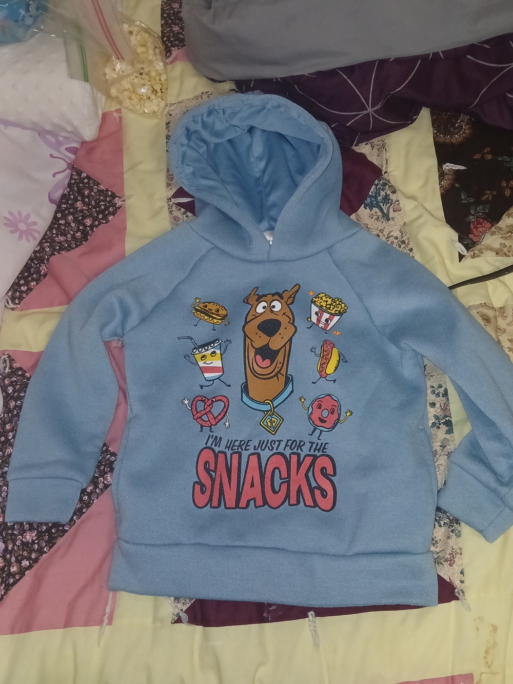 Scooby-Doo Kids' Light Blue 'I'm Here Just for the Snacks' Hoodie